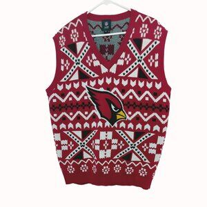 NFL Arizona Cardinals Ugly Christmas Sweater Vest Mens 2XL Red Black
